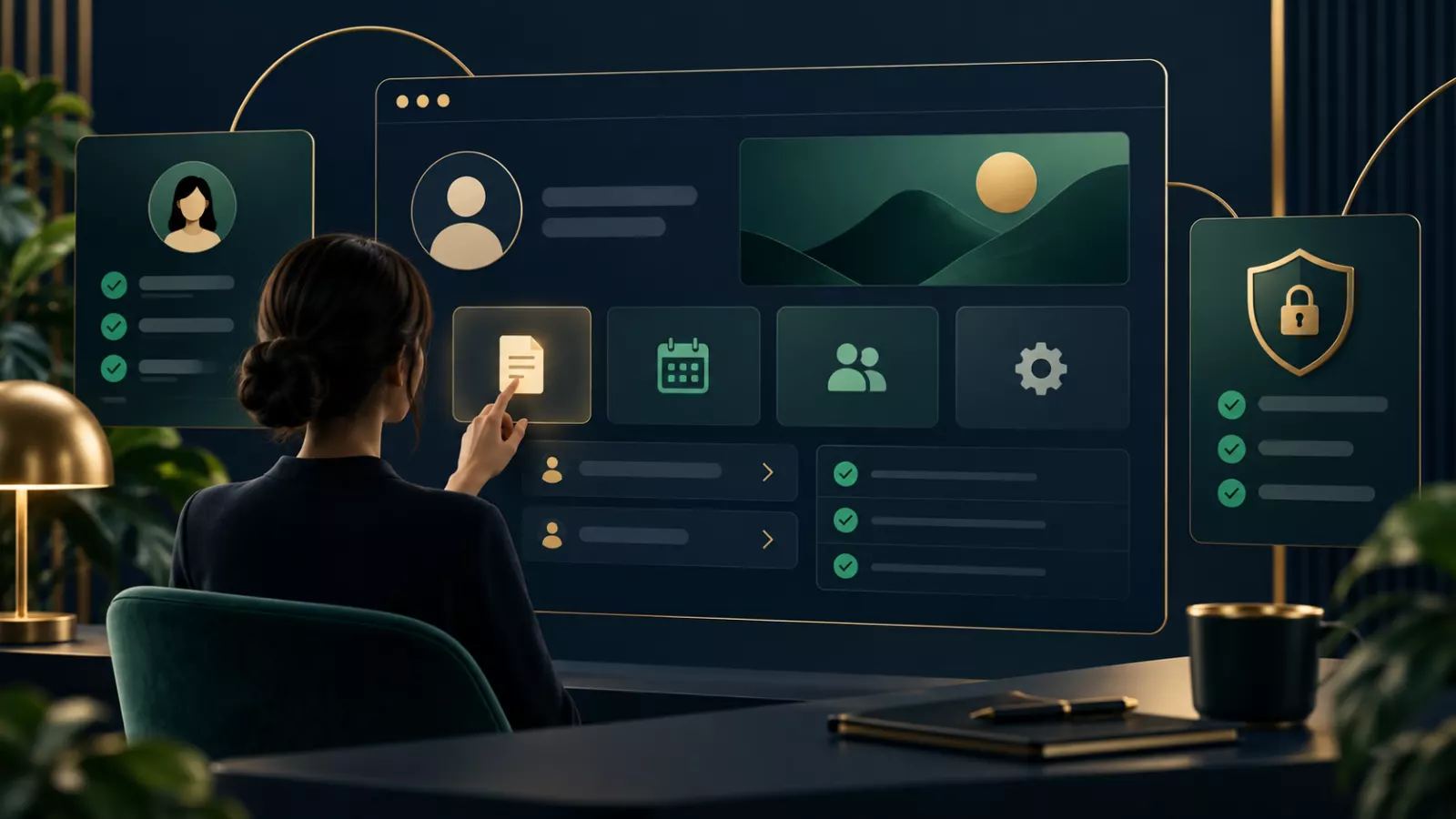 HR solution employee self-service portal illustration