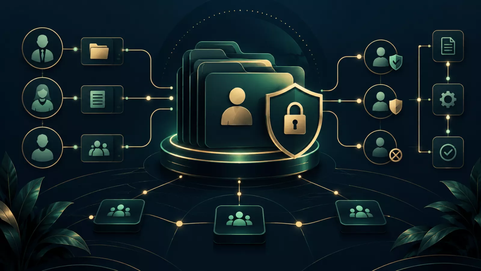 HR solution secure employee records and access control illustration