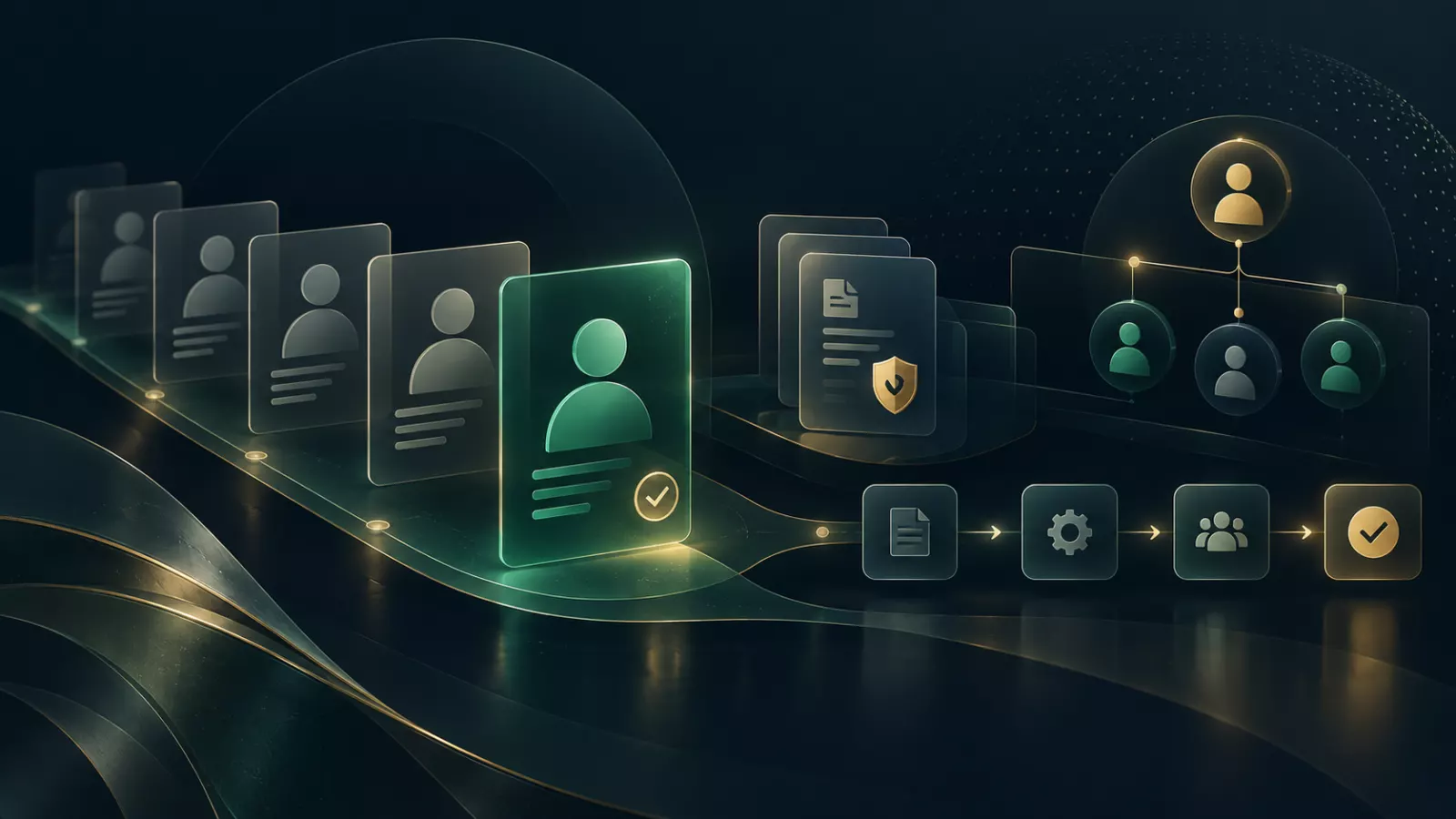 HR solution talent pipeline and approval workflow illustration