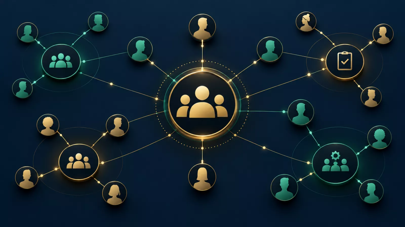 HR solution workforce collaboration network illustration