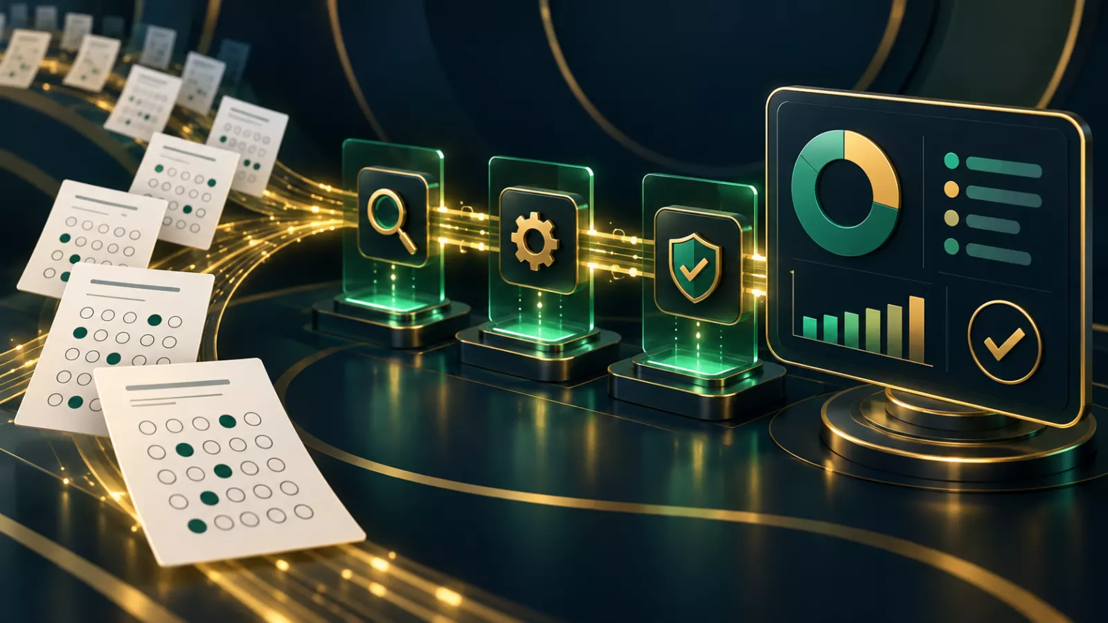 Online examination system result processing illustration