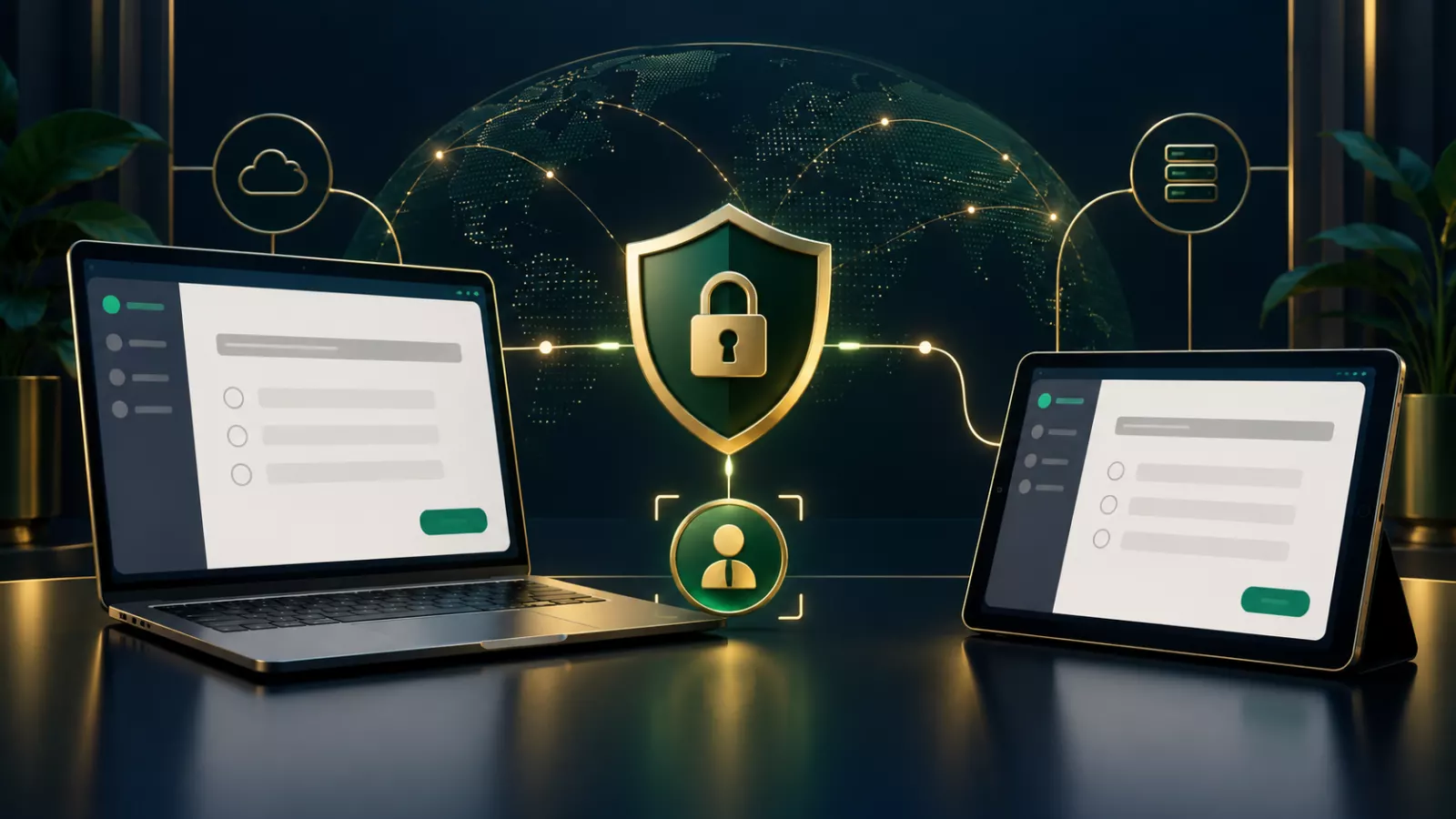 Online examination system secure remote access illustration