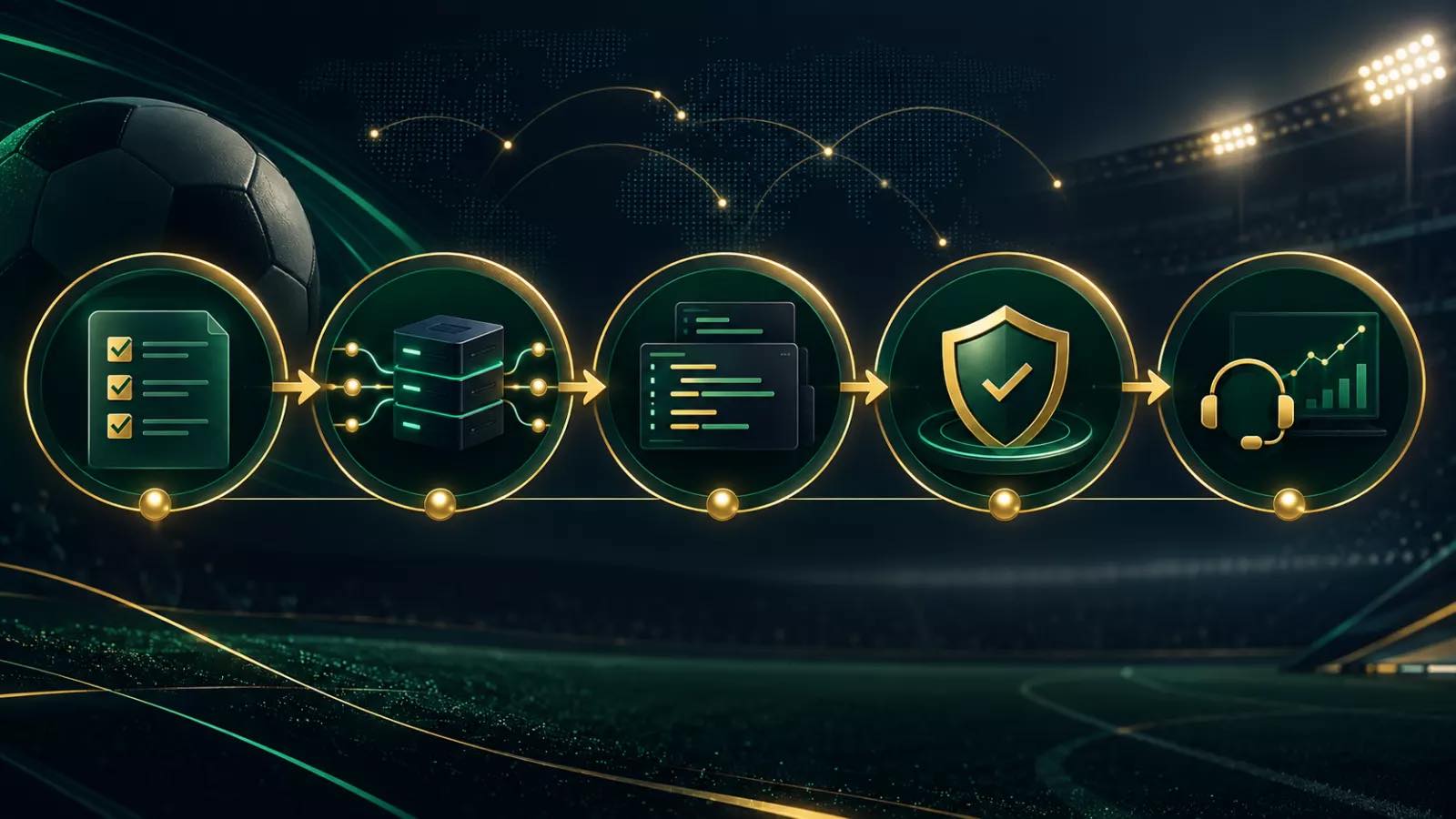Sports data API integration delivery process architecture illustration
