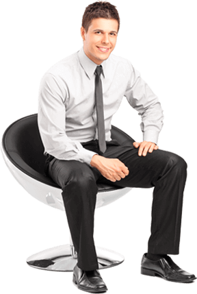 Seated business professional