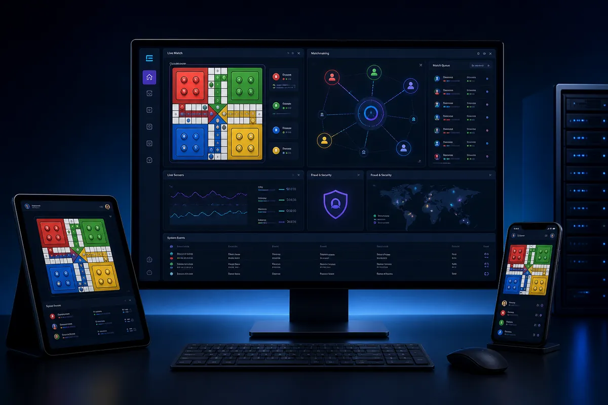 Ludo multiplayer platform administration, matchmaking and security dashboard