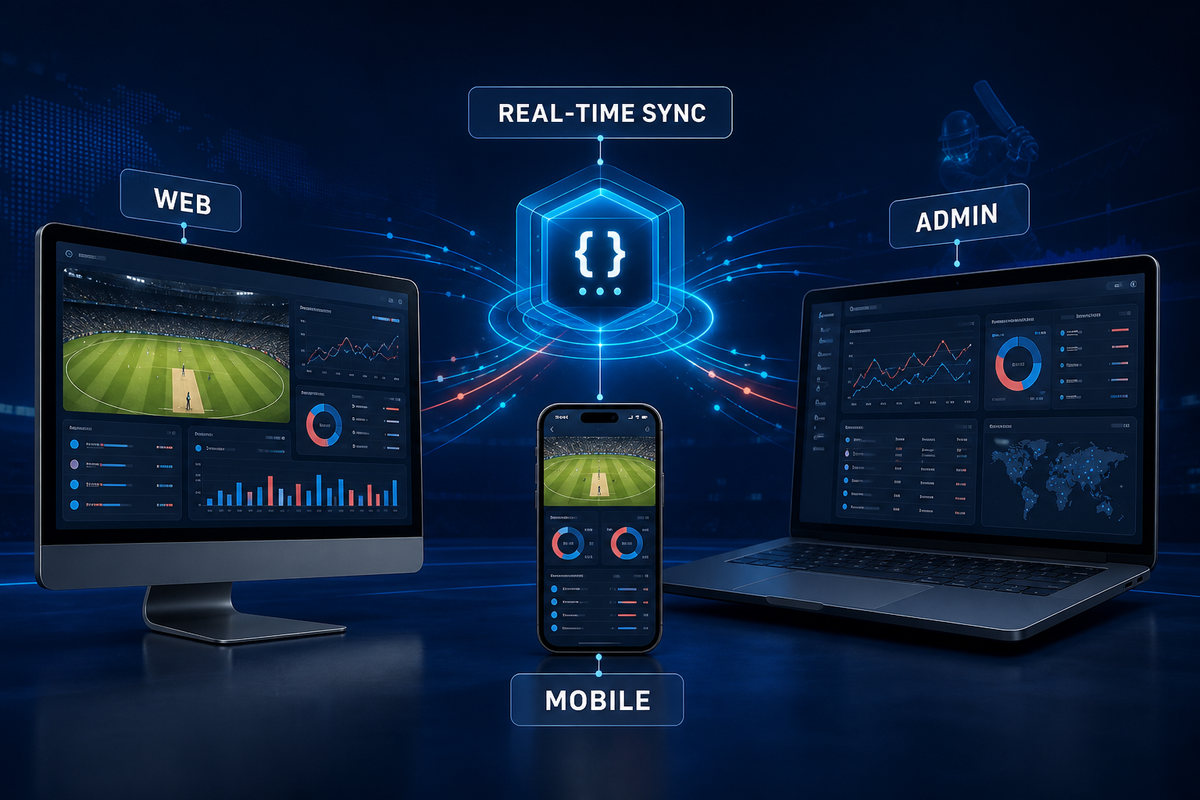 Fancy API real-time synchronization across web, mobile and admin interfaces